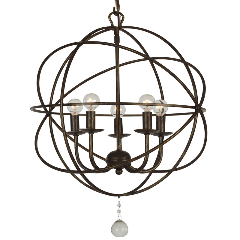 Crystorama 9224-EB Five Light Mini Chandelier, English Bronze