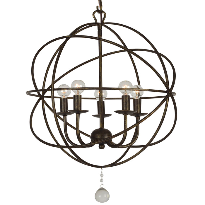 Crystorama 9224-EB Five Light Mini Chandelier, English Bronze