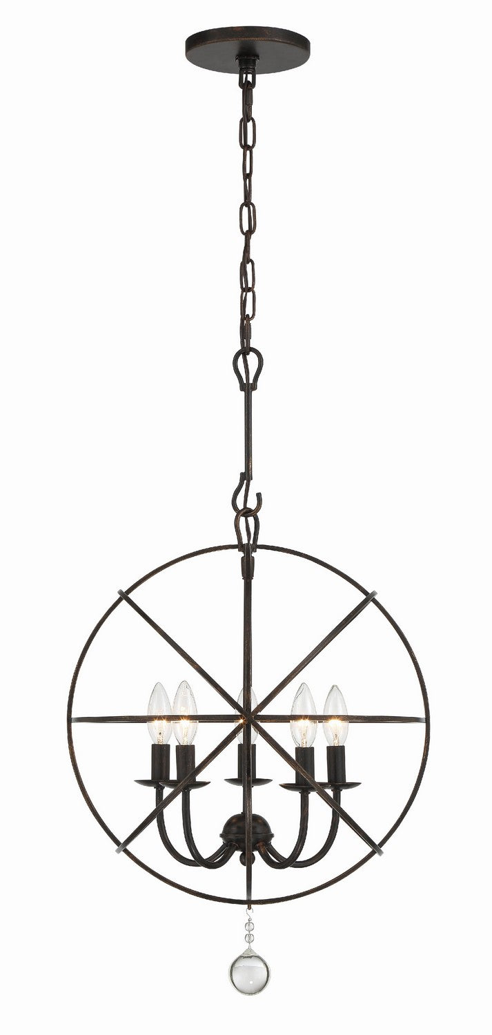 Crystorama 9224-EB Five Light Mini Chandelier, English Bronze