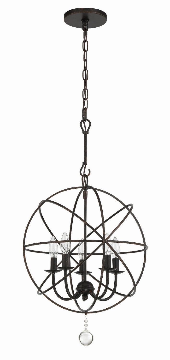 Crystorama 9224-EB Five Light Mini Chandelier, English Bronze