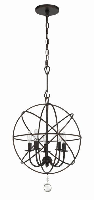 Crystorama 9224-EB Five Light Mini Chandelier, English Bronze