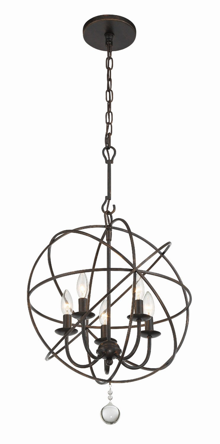Crystorama 9224-EB Five Light Mini Chandelier, English Bronze