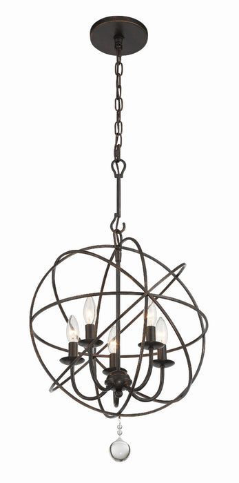 Crystorama 9224-EB Five Light Mini Chandelier, English Bronze