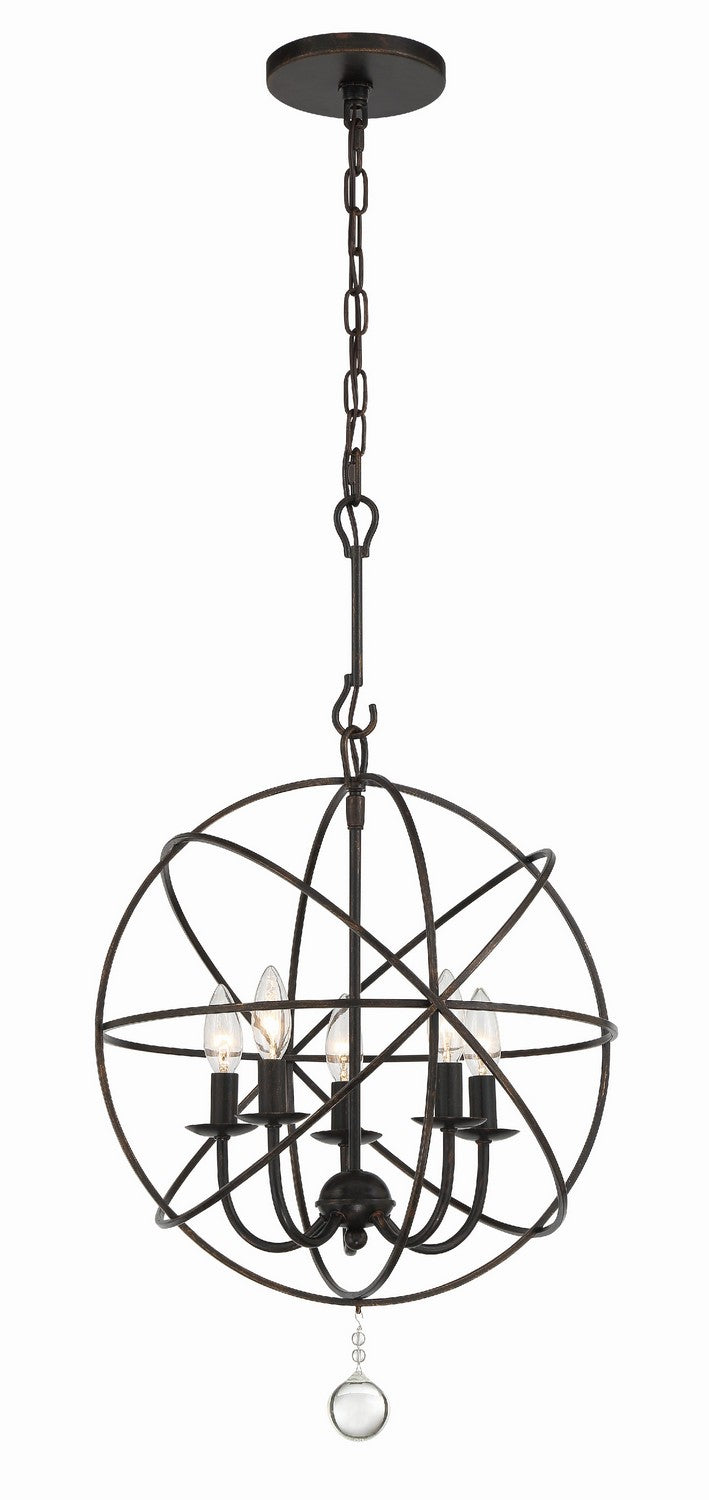 Crystorama 9224-EB Five Light Mini Chandelier, English Bronze