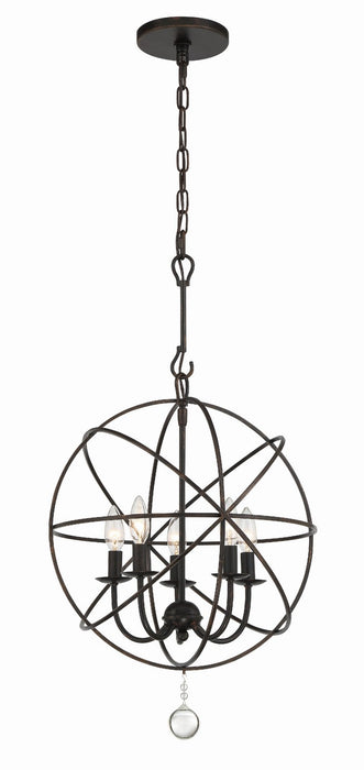 Crystorama 9224-EB Five Light Mini Chandelier, English Bronze