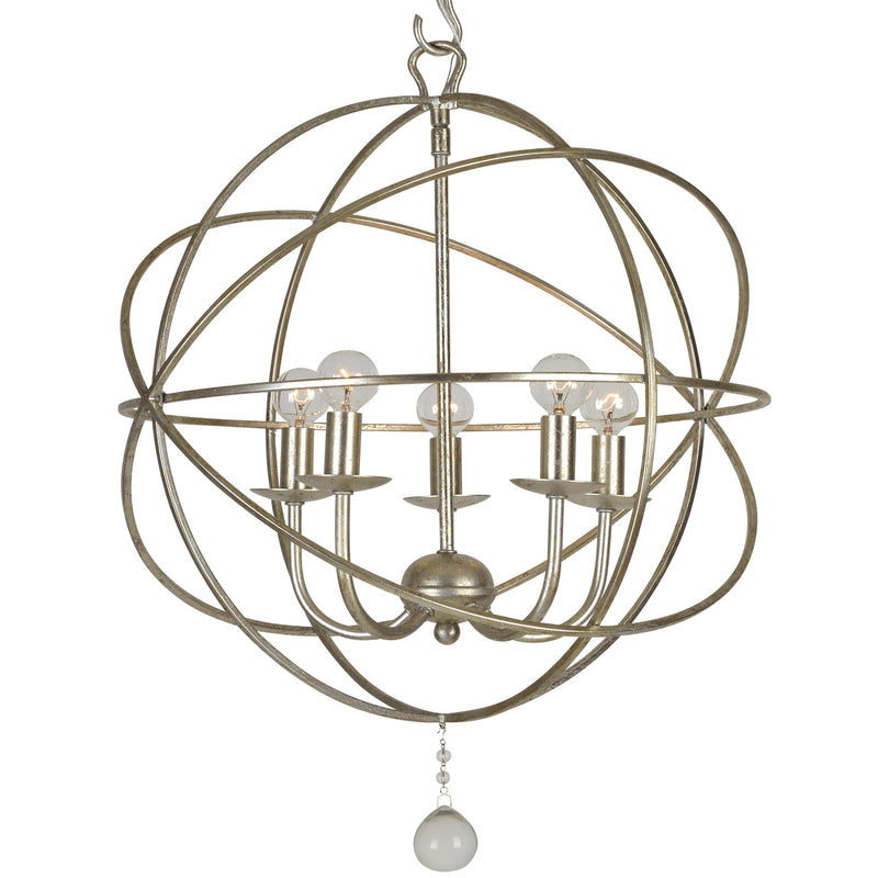 Crystorama 9224-OS Five Light Mini Chandelier, Olde Silver