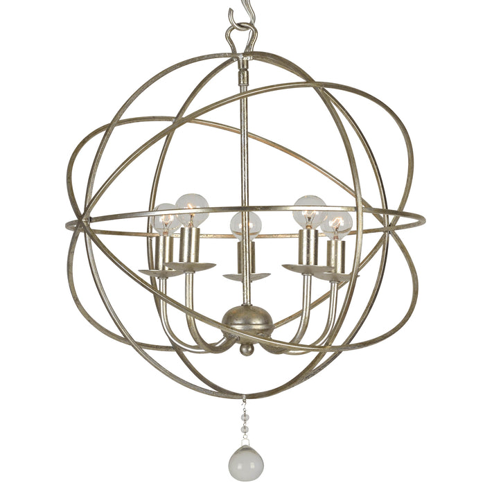 Crystorama 9224-OS Five Light Mini Chandelier, Olde Silver