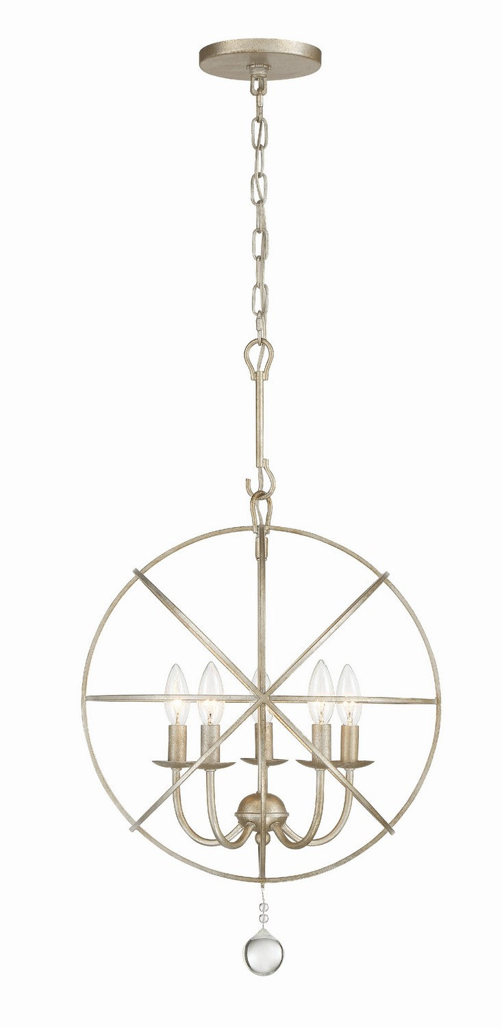Crystorama 9224-OS Five Light Mini Chandelier, Olde Silver