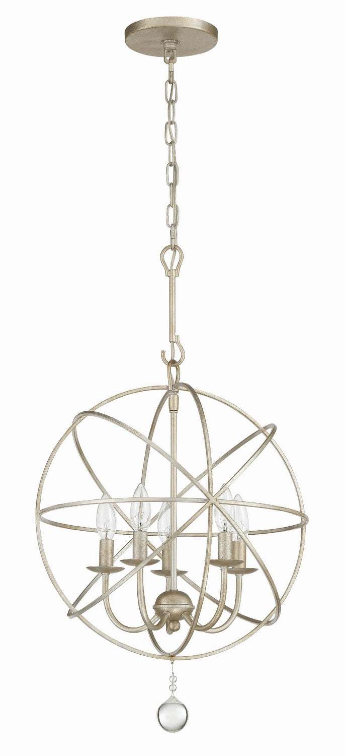 Crystorama 9224-OS Five Light Mini Chandelier, Olde Silver