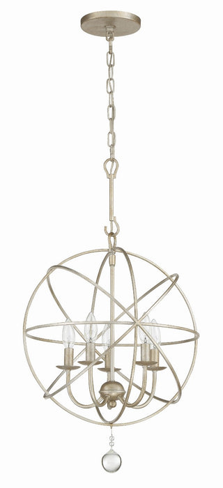 Crystorama 9224-OS Five Light Mini Chandelier, Olde Silver