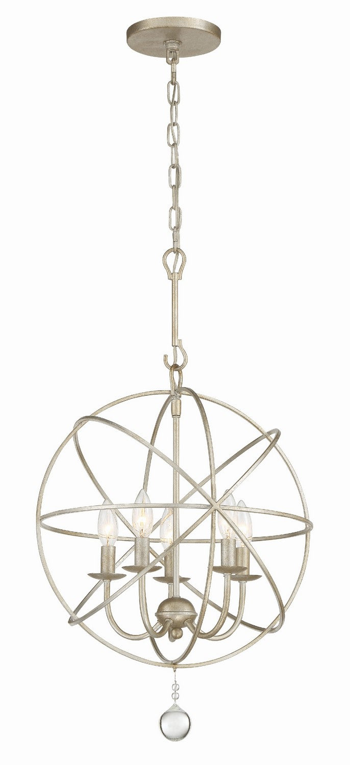 Crystorama 9224-OS Five Light Mini Chandelier, Olde Silver