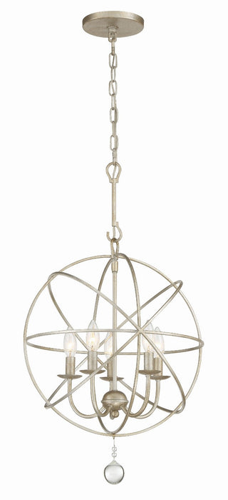 Crystorama 9224-OS Five Light Mini Chandelier, Olde Silver