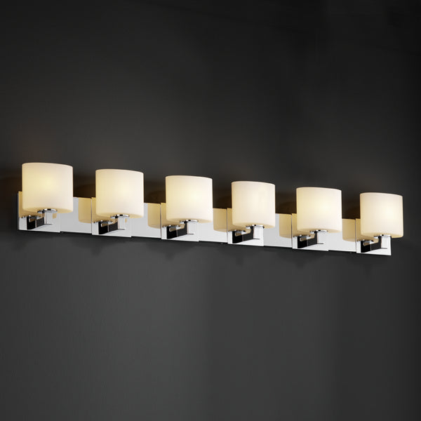 Justice Designs FSN-8926-30-OPAL-CROM Six Light Bath Bar, Polished Chrome
