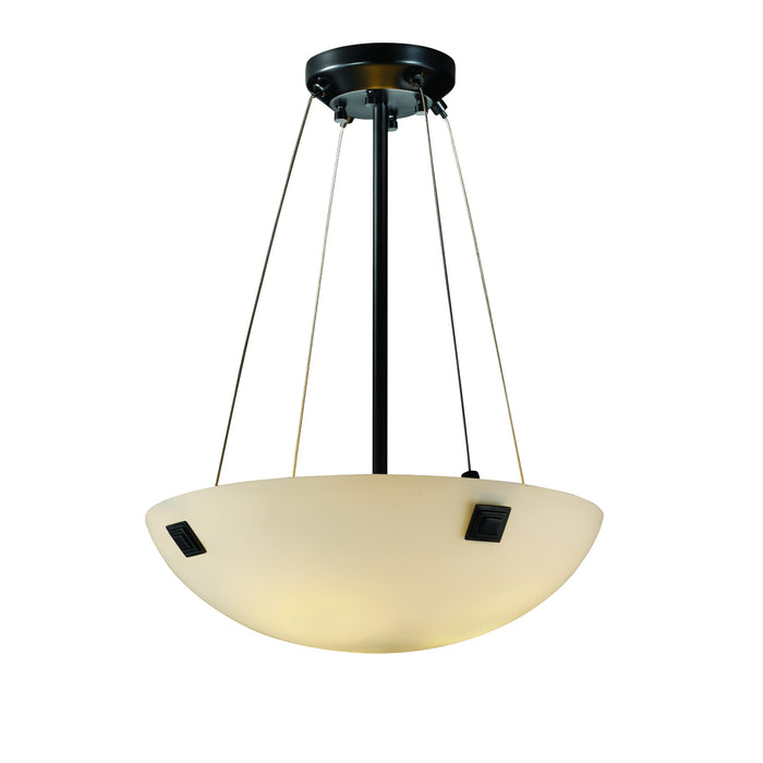 Justice Designs FSN-9661-35-OPAL-MBLK-F5-LED3-3000 LED Pendant, Matte Black