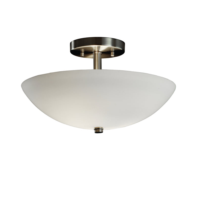 Justice Designs FSN-9690-35-OPAL-NCKL-LED2-2000 LED Semi-Flush Mount, Brushed Nickel