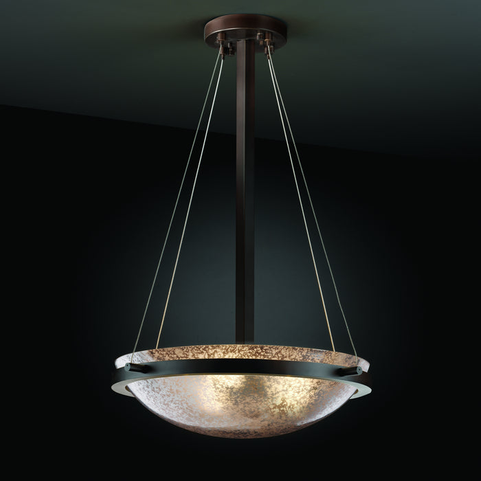Justice Designs FSN-9691-35-MROR-DBRZ Three Light Pendant, Dark Bronze