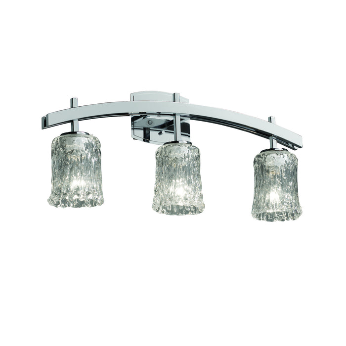 Justice Designs GLA-8593-16-CLRT-CROM Three Light Bath Bar, Polished Chrome