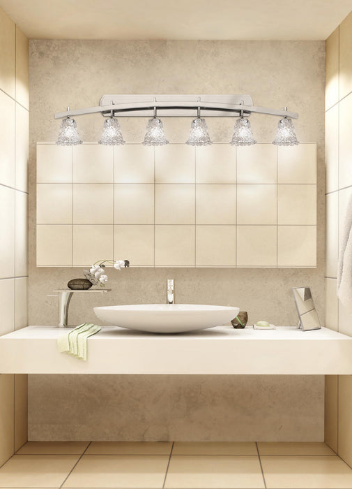 Justice Designs GLA-8596-20-LACE-NCKL Six Light Bath Bar, Brushed Nickel