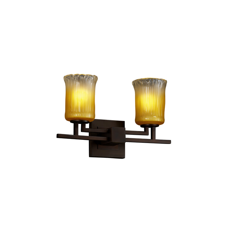 Justice Designs GLA-8702-16-GLDC-DBRZ Two Light Bath Bar, Dark Bronze