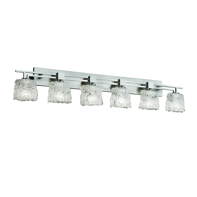 Justice Designs GLA-8706-30-LACE-NCKL Six Light Bath Bar, Brushed Nickel