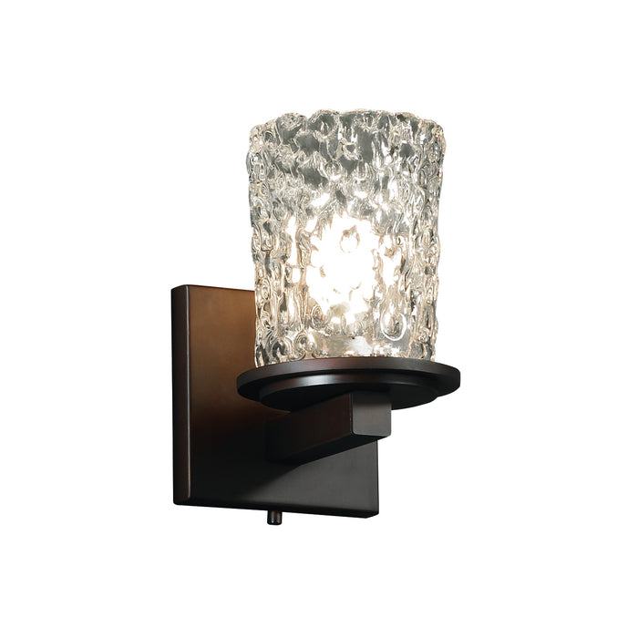 Justice Designs GLA-8771-16-CLRT-DBRZ One Light Wall Sconce, Dark Bronze