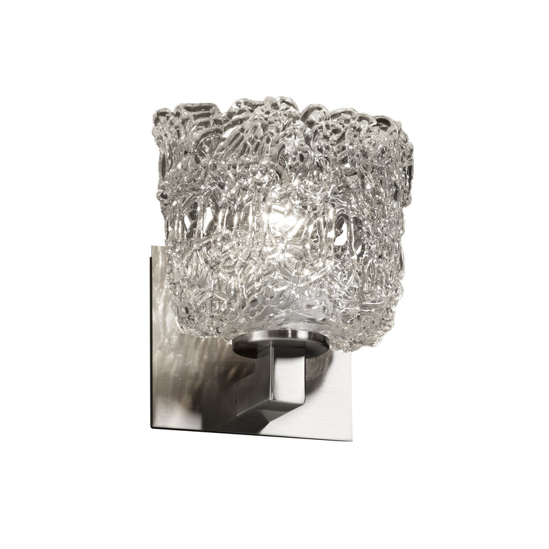 Justice Designs GLA-8921-30-LACE-NCKL One Light Wall Sconce, Brushed Nickel