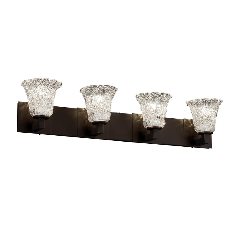 Justice Designs GLA-8924-20-LACE-DBRZ Four Light Bath Bar, Dark Bronze