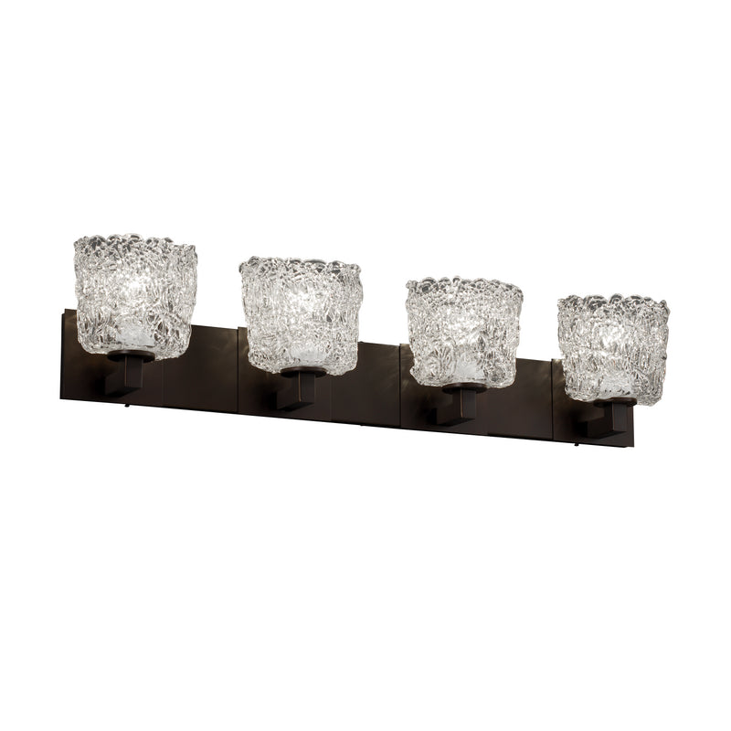 Justice Designs GLA-8924-30-LACE-DBRZ Four Light Bath Bar, Dark Bronze