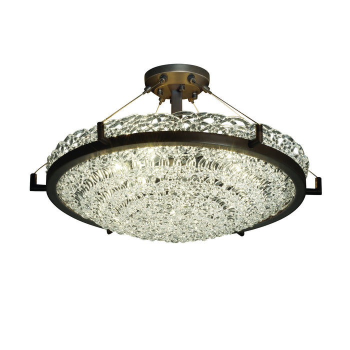 Justice Designs GLA-9682-35-LACE-DBRZ Six Light Semi-Flush Mount, Dark Bronze