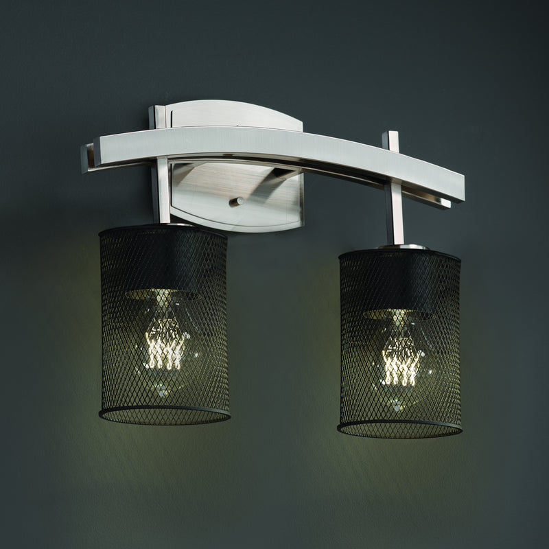 Justice Designs MSH-8592-10-NCKL Two Light Bath Bar, Brushed Nickel