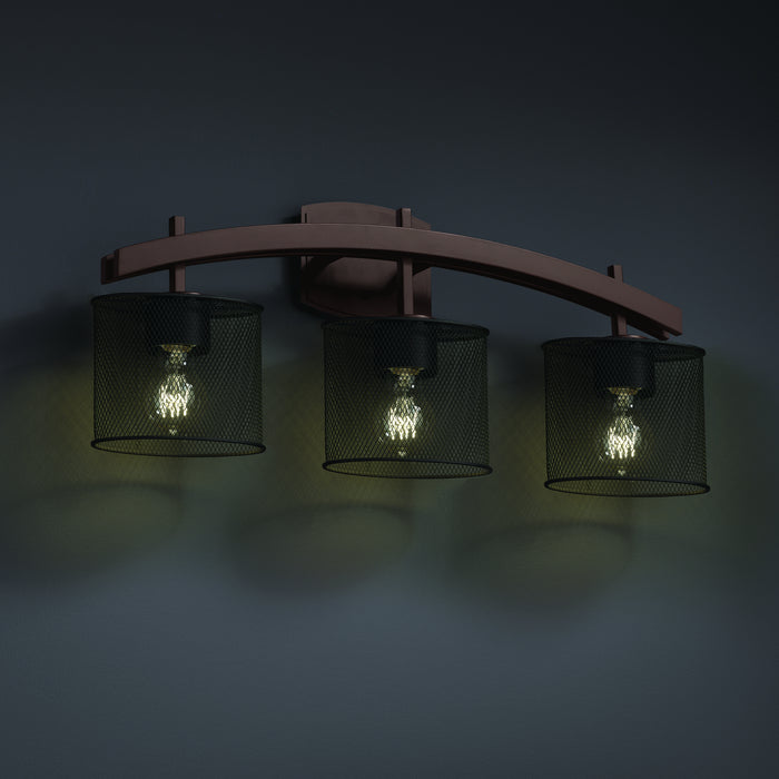 Justice Designs MSH-8593-30-DBRZ Three Light Bath Bar, Dark Bronze