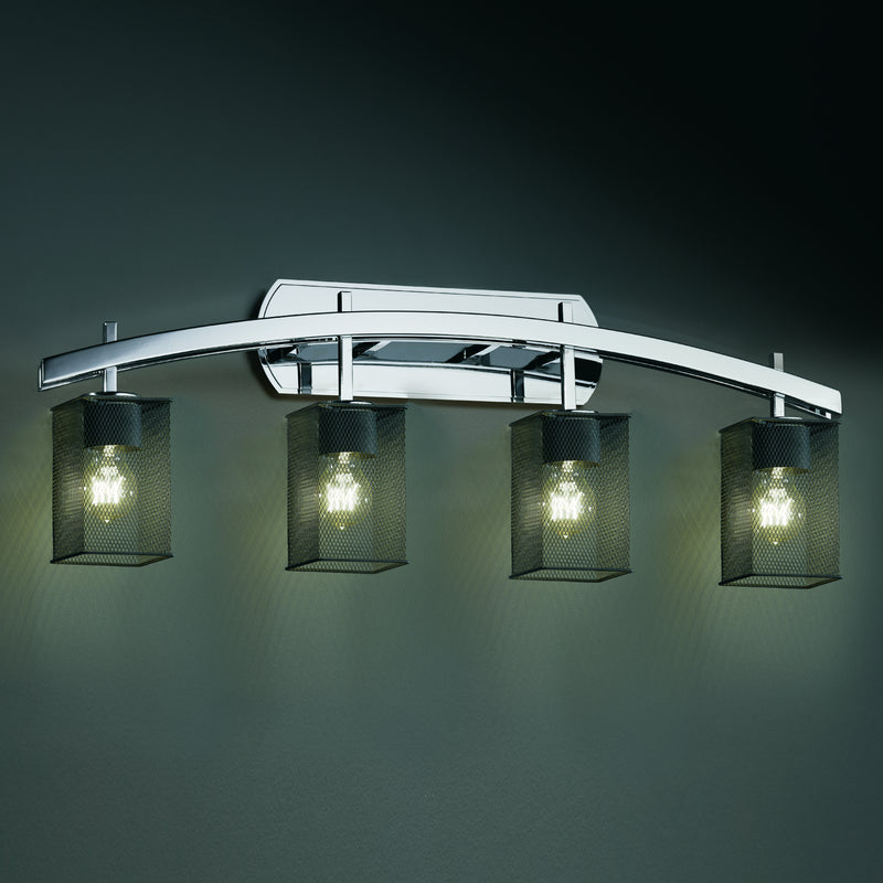 Justice Designs MSH-8594-15-CROM Four Light Bath Bar, Polished Chrome