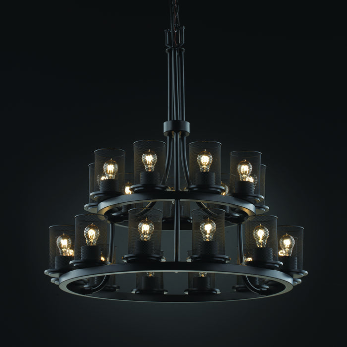 Justice Designs MSH-8767-10-MBLK 21 Light Chandelier, Matte Black