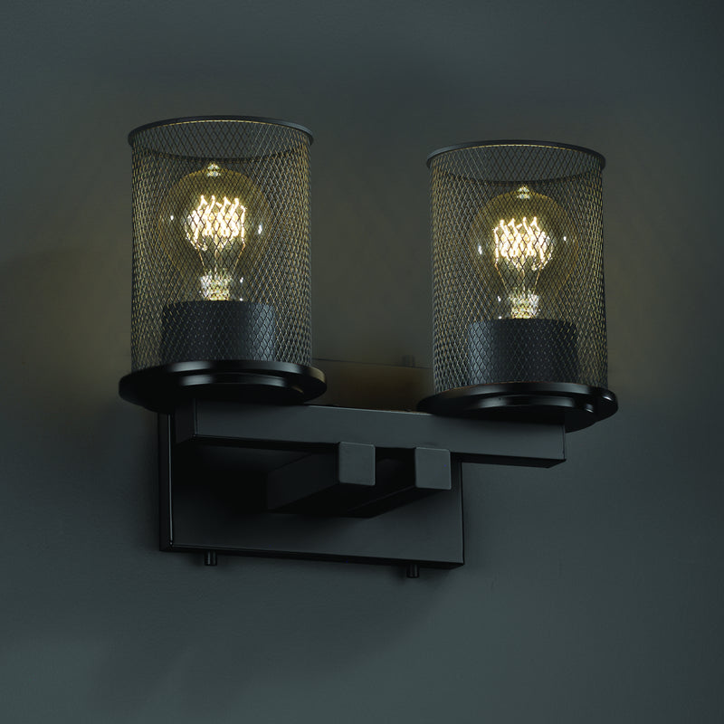 Justice Designs MSH-8772-10-MBLK Two Light Bath Bar, Matte Black