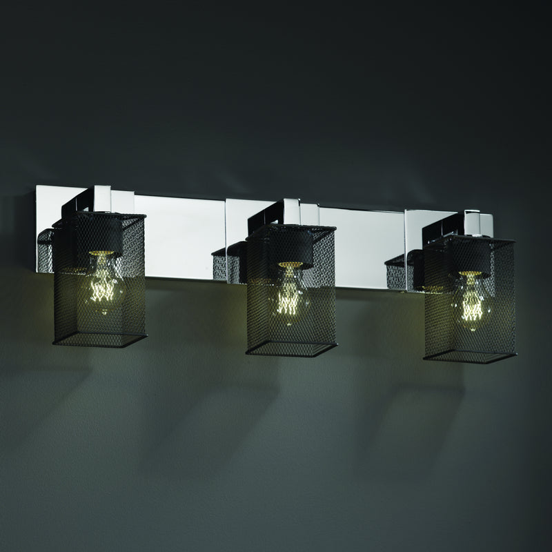 Justice Designs MSH-8923-15-NCKL Three Light Bath Bar, Brushed Nickel