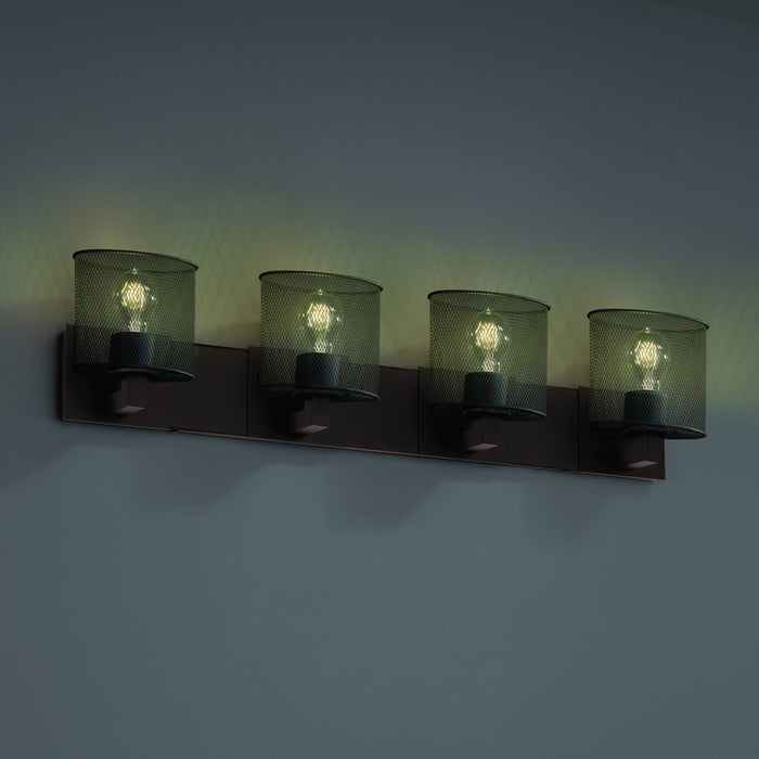 Justice Designs MSH-8924-30-DBRZ Four Light Bath Bar, Dark Bronze