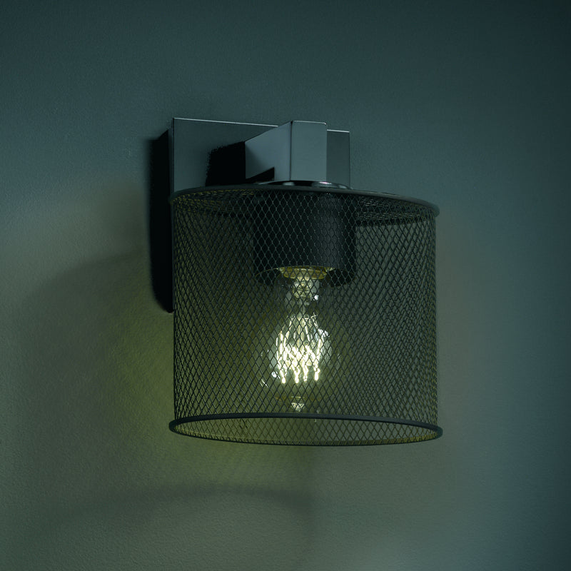 Justice Designs MSH-8931-30-MBLK One Light Wall Sconce, Matte Black