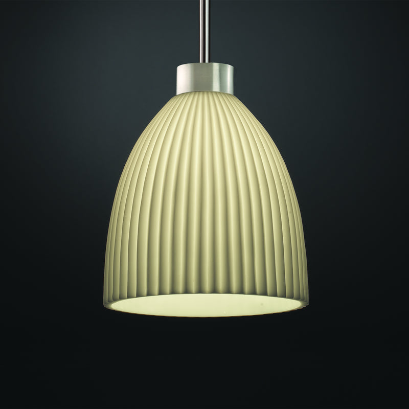 Justice Designs PNA-8814-18-PLET-NCKL-RIGID One Light Pendant, Brushed Nickel