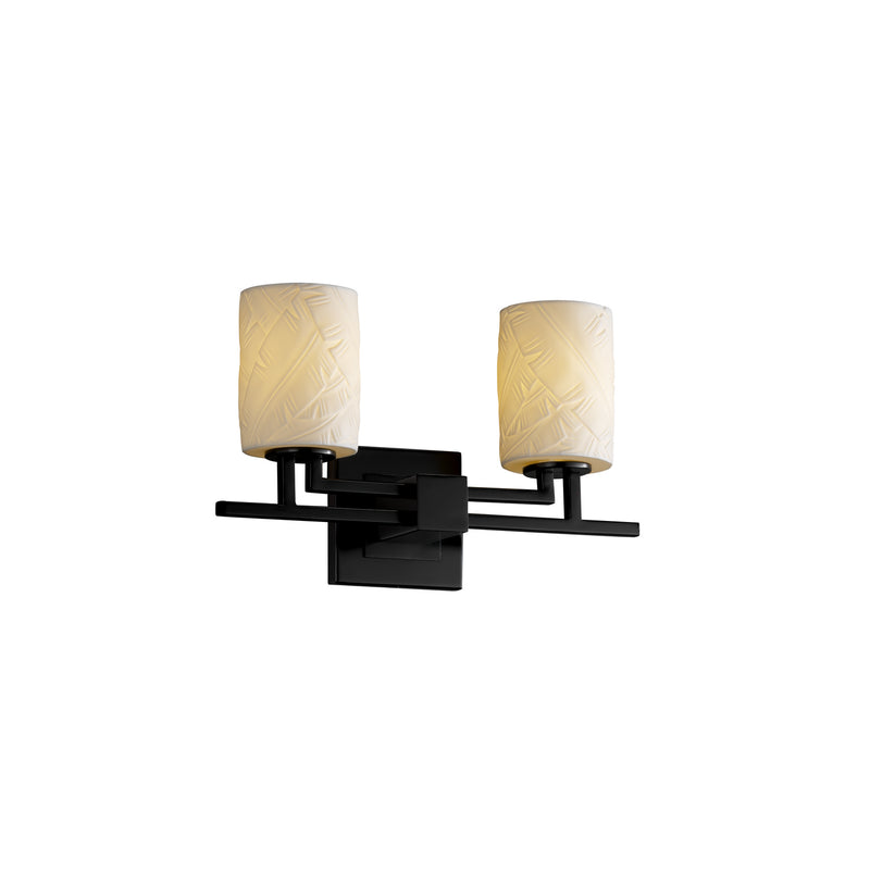 Justice Designs POR-8702-10-BANL-MBLK Two Light Bath Bar, Matte Black