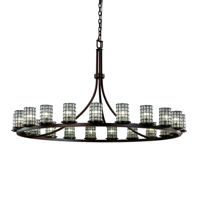 Justice Designs WGL-8716-10-GRCB-DBRZ 21 Light Chandelier, Dark Bronze
