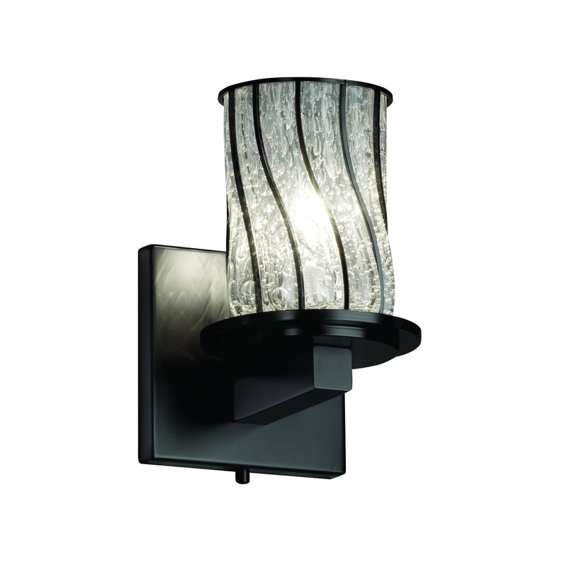 Justice Designs WGL-8771-10-SWCB-MBLK One Light Wall Sconce, Matte Black