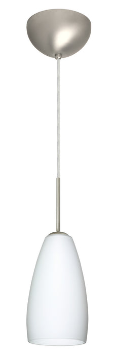 Besa 1BC-150907-LED-SN One Light Pendant, Satin Nickel