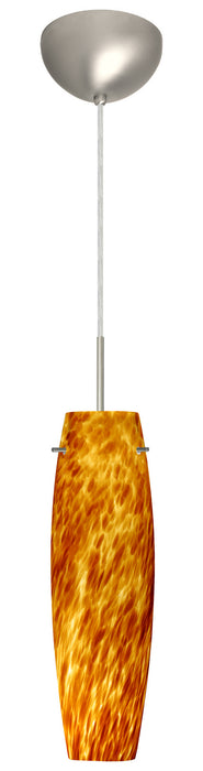 Besa 1BC-412118-HAL-SN One Light Pendant, Satin Nickel