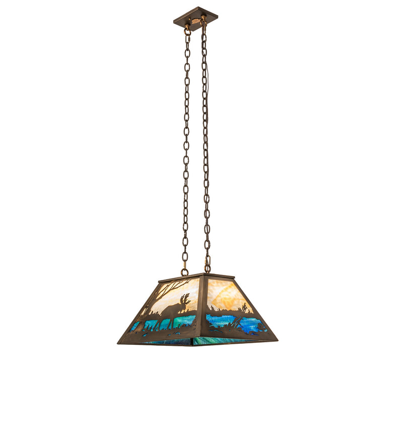 Meyda Tiffany 144700 Three Light Island Pendant, Antique Copper