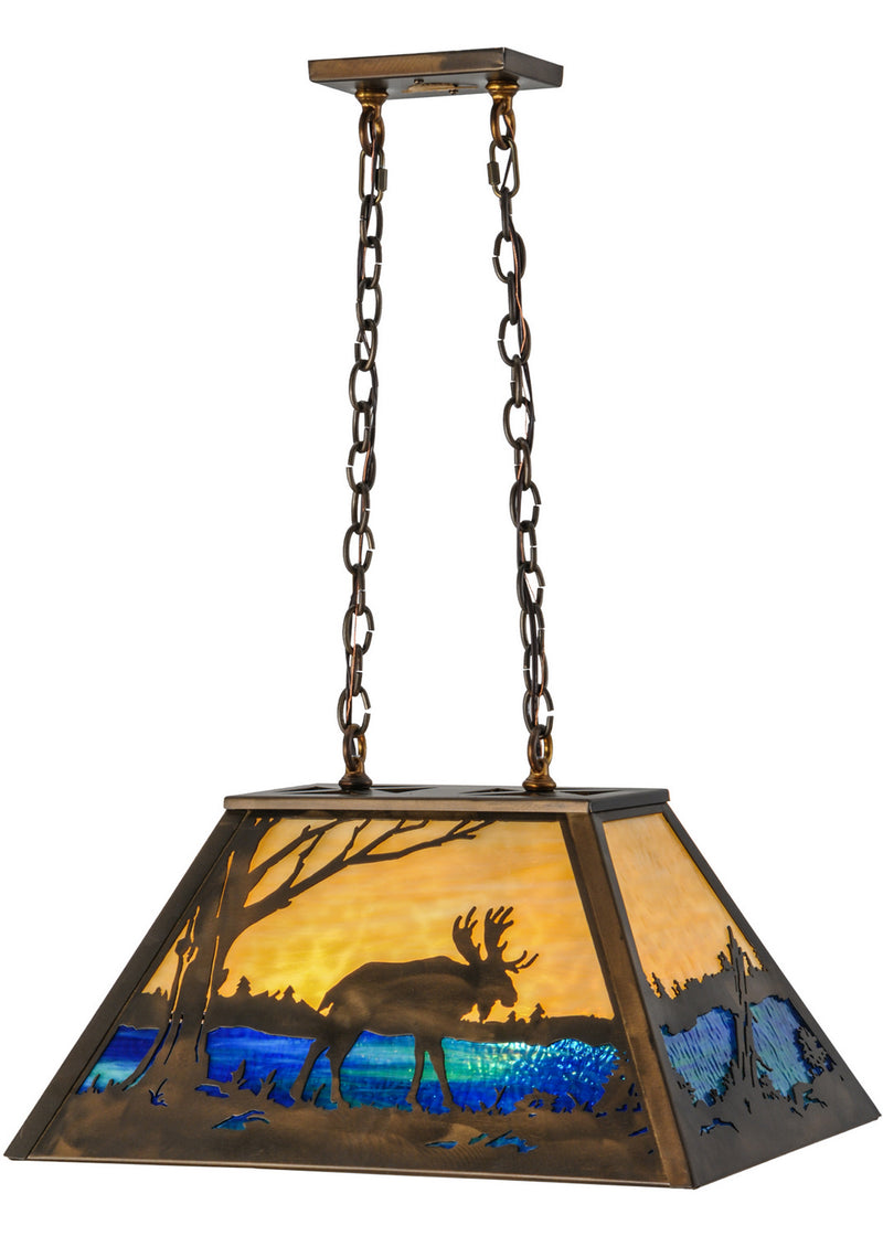 Meyda Tiffany 144700 Three Light Island Pendant, Antique Copper