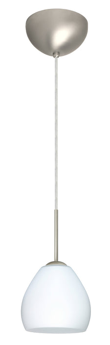 Besa 1BC-412207-LED-SN One Light Pendant, Satin Nickel