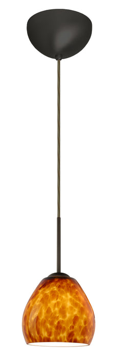 Besa 1BC-412218-LED-BR One Light Pendant, Bronze