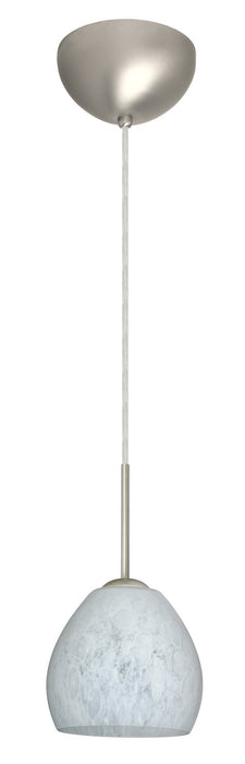 Besa 1BC-412219-LED-SN One Light Pendant, Satin Nickel