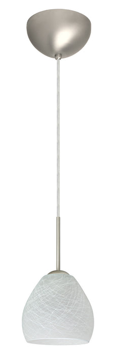 Besa 1BC-412260-LED-SN One Light Pendant, Satin Nickel