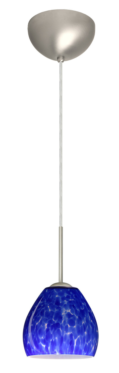 Besa 1BC-412286-LED-SN One Light Pendant, Satin Nickel